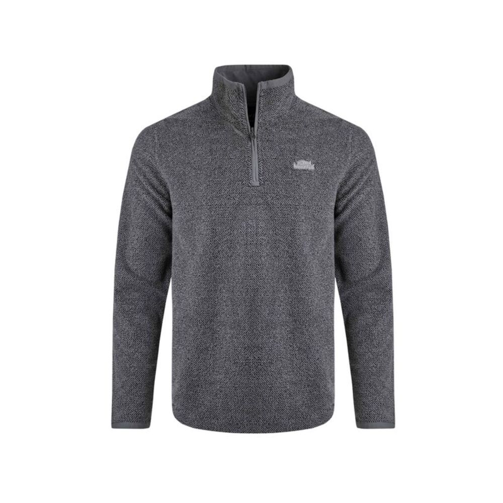 Weird Fish Mens Errill Textured Eco Friendly Quarter Zip Fleece Top / Frost Grey
